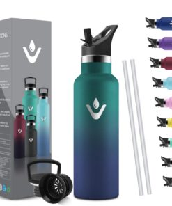 HoneyHolly Thermosflasche 500ml Edelstahl BPA-frei für Kinder - Auslaufsicher Doppelwandig mit Strohhalm Kohlensäure Gee