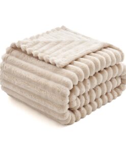 MIULEE Flauschig Kuscheldecke für Sofa und Schlafzimmer 125x150cm Beige