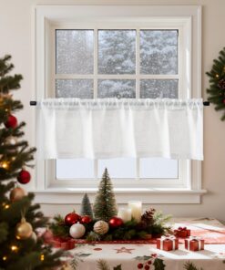 Vangao White Bistrogardinen 1er Set 130x40cm Küche Wohnzimmer Schlafzimmer Halbtransparent OEKO-TEX