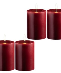 Novaliv 4 Set LED Kerzen Mit Timer - Flackereffekt, Flammenlos, Warmweißes Licht - ideal für Einrichtung, Zimmertrocknun