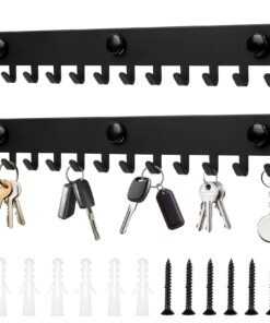 Schlüsselbrett mit 12 Haken Metall Schwarz 250mm für Wohnzimmer Schlafzimmer