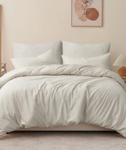 RUIKASI Bettwäsche 3-teilig Beige -ANTI-ALLERGEN -MOHSN 200 -SOMMER UND WINTER -HIGHSIIGHTEIGENSCHAFTE