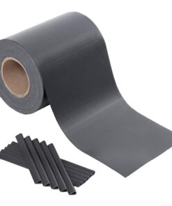 SONGMCIS 100m Anthrazit GPJ100GY Windschutzfolie 2 Rolle x 19 cm extra dick mit 50 Befestigungsclips