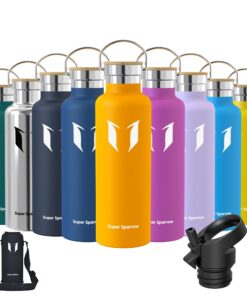 Super Sparrow Edelstahl Thermosflasche - 350ml/500ml/620ml/750ml/1L - Auslaufsicher & BPA-Frei für Kinder Sport Schule F