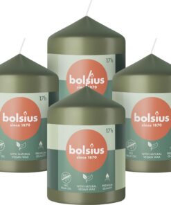 Bolsius Glatte Stumpenkerzen - Dekorative Haushaltkerzen - Länge Brenndauer 17 Stunden
