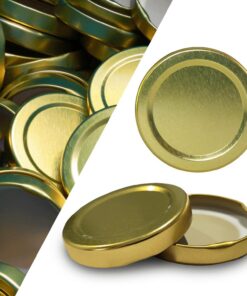 100er Set Gold Twist-Off Ersatzdeckel TO 43 für Sturzgläser 30/37/53/65/106 ml
