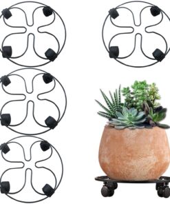 HEYOUTH Pflanzenroller, 60kg Tragkraft für Garten und Terrassen, Outdoor Blumentopf Untersetzer (6 Stück)