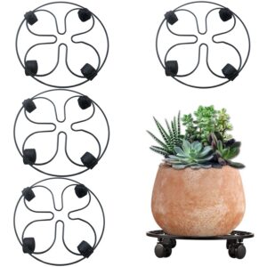 HEYOUTH Pflanzenroller, 60kg Tragkraft für Garten und Terrassen, Outdoor Blumentopf Untersetzer (6 Stück)