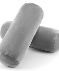 2 Stück grauer Nackenrollenbezug, abnehmbar mit Reißverschluss, 40x15cm Zylindershape_memory_shaum_nackenkissenbezug_abn