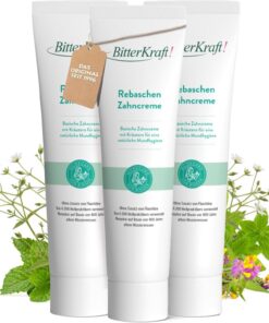 Bitterkraft Zahncreme ohne Fluoride 75ml | Nach Hildegard von Bingen | 100% Natürliche Basische Zahnpasta