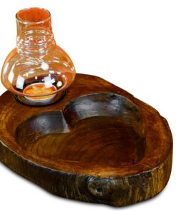 Teak Schale Herz 20 cm Braun Windlicht Funktioniert Mit Kerze