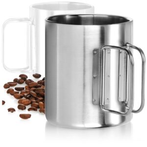 com-four® Edelstahl-Kaffeebecher - thermisierfähig - 300 ml - BPA-frei - silberfarben (1 Stück)