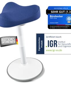 Ergonomischer Hocker SH-01S | Höhenverstellbar 47-65 cm | Rutschfest und[I]GR Zertifiziert| Ideal für Arbeit & Freizeit