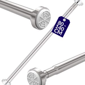 Praknu Sicherer Halt Edelstahl Duschstange ohne Bohren - Ausziehbar 80-140cm - Perfekt für Badesign