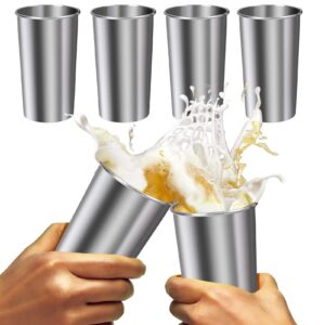 Edelstahlbecher - Glass | Wiederverwendbares Metallglas 6 Pack 600 ml | BPA-freie Plastikbecher für Wassersaft Kaffee zu