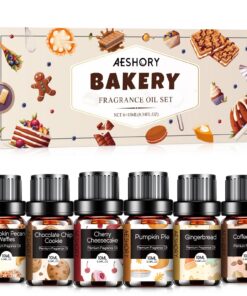 AESHORY Backöl Ätherische Öle Set 6x 10ML für Aromatherapie und Kerzenherstellung | AESHORY Diffusionsdüfte Backöl Äthe