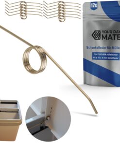 Ersatz Schenkelfeder für DUO BIN Mülleimer, 12 Stück, Metall, perfekt für Müll Trennsystem, Klappe Trennfach Klammer Kit