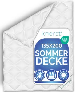 KNERST® Sommerschlafdecke 135x200 cm - Komfortables Schlafen für den Sommer - waschbare Decke