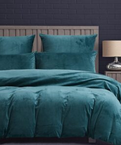Luofanfei Warme Bettwäsche winterlich pertrol blau mit Reißverschluss 80x80 cm Microfaser Flauschig für Erwachsene Winte