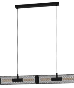 EGLO Redcliffe 4-flammige Hängelampe industrial für Wohnzimmer und Esszimmer, metallschwarze Hängeleuchte mit E27 Fassun