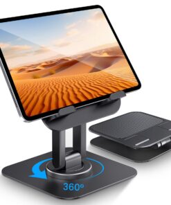 Lucrave 360 Drehbarer iPad Stand für Schreibtisch Schwarz