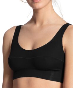 CALIDA Elastic Bustier Damen mit breitem Softbund, natürlich atmungsaktive und weiche Single Jersey-Qualität, ideal für