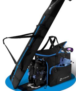 STYNGARD Skiaschettasche Set 4-teilig (140cm-200cm) mit Helmfach, Lüftungsgitter und Rolltop für Alpenläufer Modell Salz