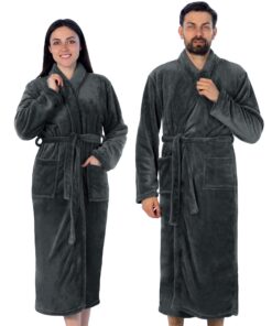 Gräfenstayn Damen & Herren Kuschelfleece Bademantel OEKO-TEX STANDARD 100 für Sommer und Winter S-XXXL