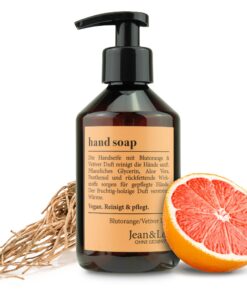 Jean & Len Handseife Blutorange & Vetiver, flüssige Seife, reinigt sanft, fruchtig-holziger Duft, ohne Parabene, Silikon