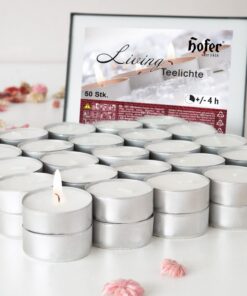HOFER Teelichter Großpackung Ohne Duft - Dekoration, Feiern und Entspannung, 50 Stk.