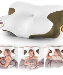 Snoozify Orthopädisches Kopfkissen - Ergonomisches Kissen für Nackenschmerzen - Perfektes Rücken-, Bauch- & Seitenschläf
