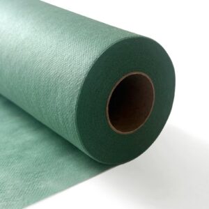 Hochzeitstischläufer, Tischband, 0.3 × 25M, 30g/㎡, Eukalyptus Grün, Einweg Vlies Stoffähnlich Tischdecke Rolle | Einweg