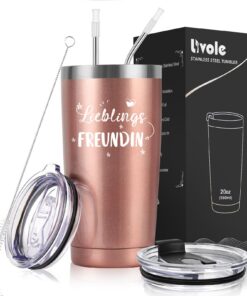 Livole Beste Freundin Geschenke - Lieblings Freundin - Weihnachtsgeschenke für Beste Freundin, Frauen, 20oz Edelstahl Co