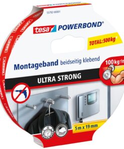 Tesa Powerbond ULTRA STRONG - Doppelseitiges, extra starkes Montageband zur permanenten Befestigung - für Professionelle