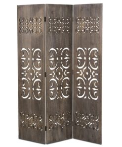 Homestyle4u Spanische Wand Raumteiler Trennwand Paravent für Zuhause, ideal für Wohnzimmer, robustes Holz mit detailed S