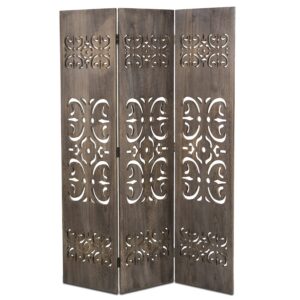 Homestyle4u Spanische Wand Raumteiler Trennwand Paravent für Zuhause, ideal für Wohnzimmer, robustes Holz mit detailed S