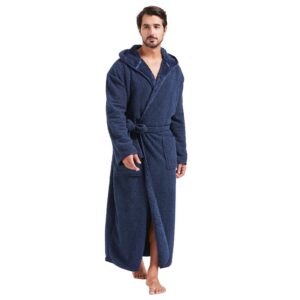 FashGudim Langen flauschigen Herren Bademäntel 400g mit Kapuze Trendiger Bademantel für Herren in 400g Qualitätsflausch