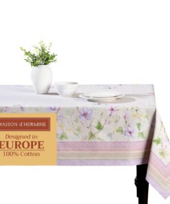 Maison d' Hermine Quadratische Tischdecke 100 % Baumwolle, waschbar, OEKO-TEX, ideal zur Geschenkeverpackung, Küche und