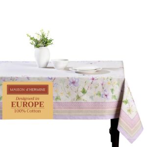 Maison d' Hermine Quadratische Tischdecke 100 % Baumwolle, waschbar, OEKO-TEX, ideal zur Geschenkeverpackung, Küche und