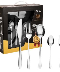 KARL HAUSMANN Besteck Set 12 Personen - Spülmaschinenfest - Rostfrei - Edelstahl - BesteckBox - 72 Teilig - Cutlery Set