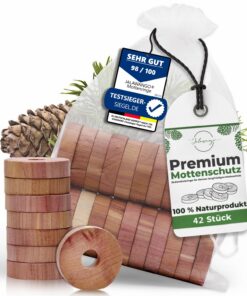 Premium Bio-Zedernriegel aus Zedernholz | Testsieger | Kleiderbügel Mottenschutz