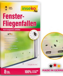 Inseko 32 Fenster-Fliegenfallen | Transparenter Fliegenfänger für Umweltbewusste | Machst du mit deinen 32 Fliegenfallen