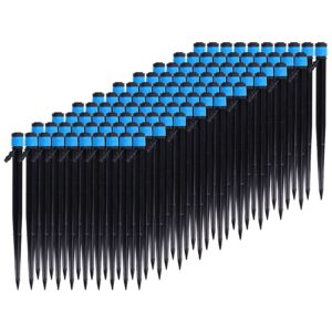 Glomora 100 Pack Black Blue ABS Drip Emitters - Hohe Präzision, 18cm Länge, 70L Stundengier, 1,25KG Druck, Ideal für Gar