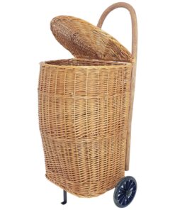 WEECO Einkaufstrolley für Kaminholz 90x30x40cm mit Rollen und Deckel