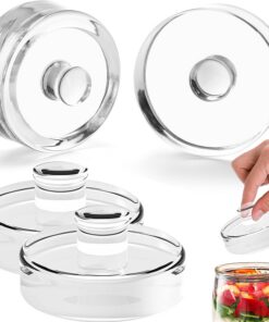 Nuyoah Glas Fermentiergewichte mit Griff für Weithals-Einmachgläser 4er Set zum Fermentieren