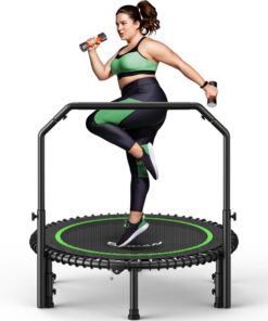 BCAN Rebounder-Trampolin für Erwachsene, stabil, leise - Ganzkörpertraining zu Hause - 102/122 cm, 204/250 kg Belastbark