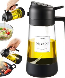 ParaCity Ölspenderflasche 500 ml - 2-in-1 Olivenölsprüher und Spender, Silikonboden, Kochen, Küche, Grillen, Lufthritteu