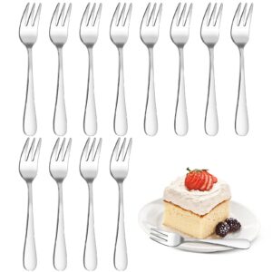 Konditoreien, Restaurants und Haushalte ideal: Silber Edelstahl Kuchengabeln, 12 Stück, Spülmaschinenfest, 14,3 cm, Spie