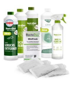 BactoDes Geruchskiller-Kennenlern-Set Für Haushalt, Tierbereich & Auto I 5 Spezialreiniger mit Mikroorganismen I Porenti