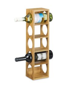 Relaxdays Weinregal aus Bambus | modernes Holzregal für.Getränke und Weine | ideal für Küchen und Spektrumraume mit 5 Fä